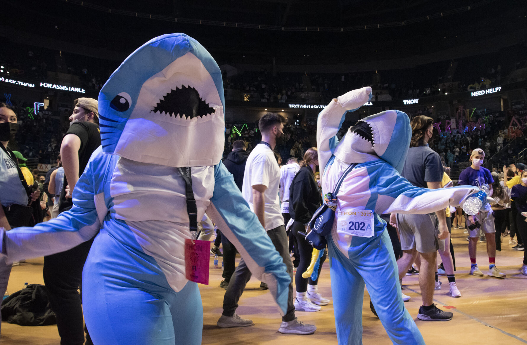 THON 2022, dancers dressed as sharks